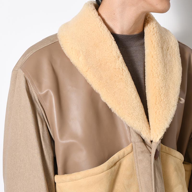 MOUTON COMBINATION JACKET -BEIGE-