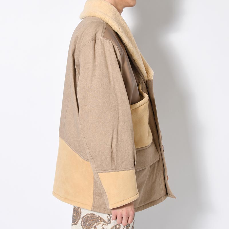 MOUTON COMBINATION JACKET -BEIGE-