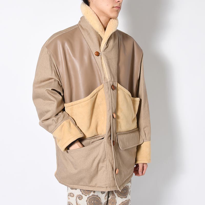 MOUTON COMBINATION JACKET -BEIGE-