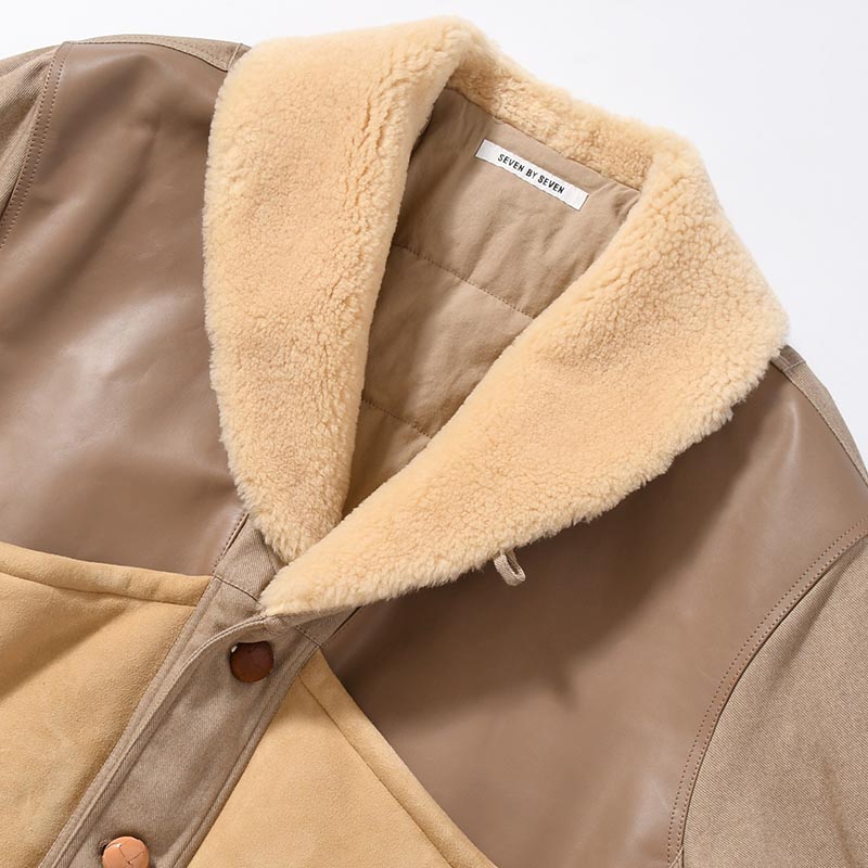 MOUTON COMBINATION JACKET -BEIGE-