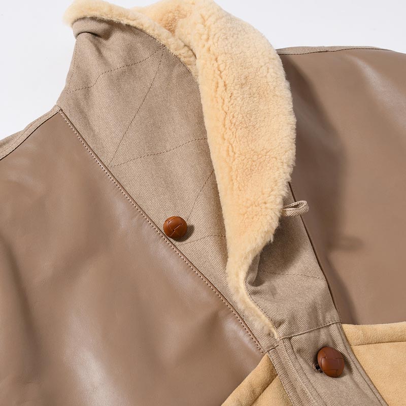 MOUTON COMBINATION JACKET -BEIGE-