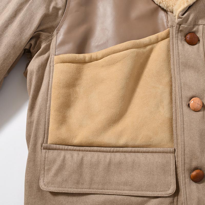 MOUTON COMBINATION JACKET -BEIGE-