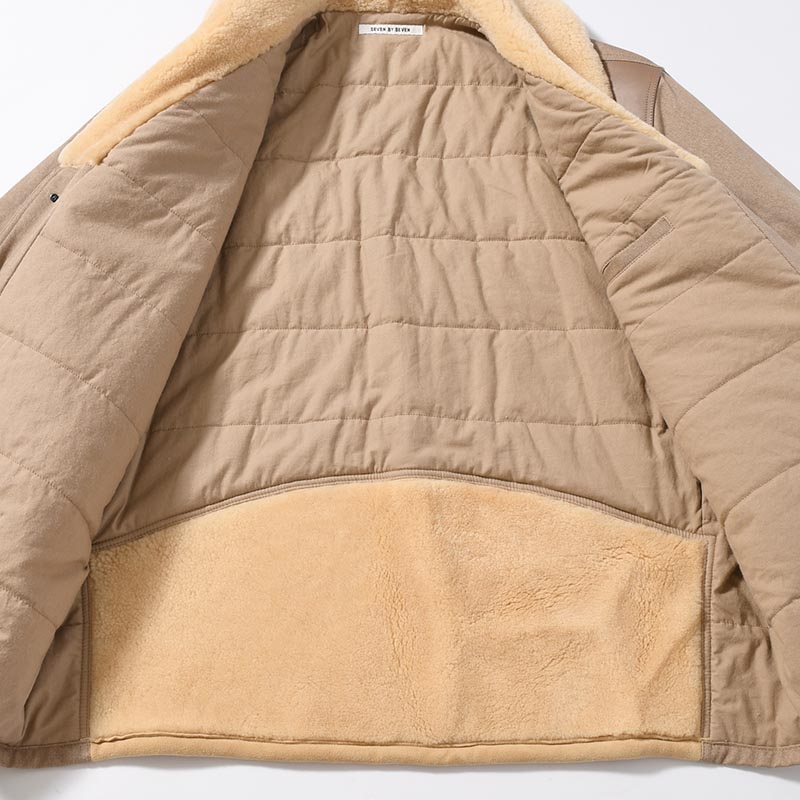 MOUTON COMBINATION JACKET -BEIGE-