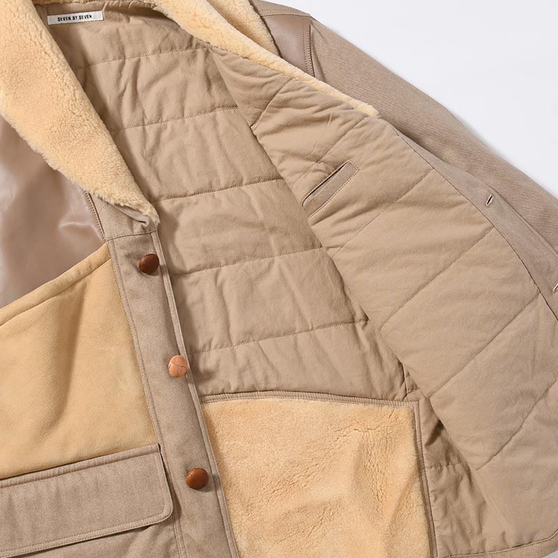 MOUTON COMBINATION JACKET -BEIGE-