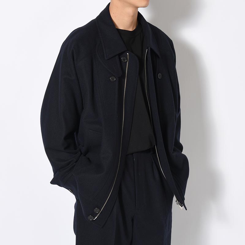 MULTI POCKET BLOUSON Powder Melton -NAVY-