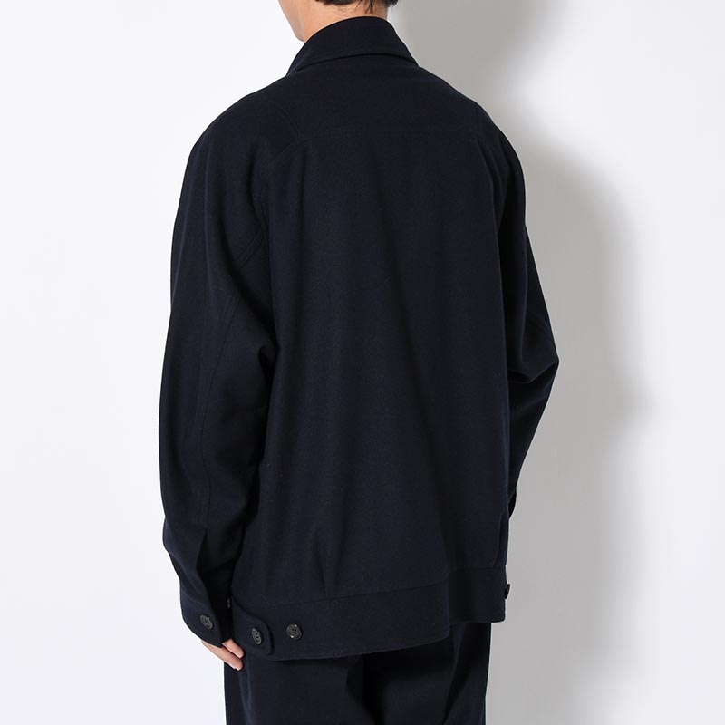 MULTI POCKET BLOUSON Powder Melton -NAVY-