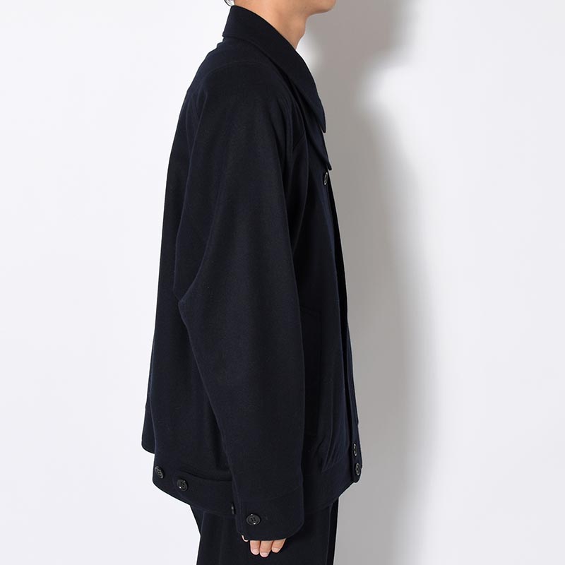 MULTI POCKET BLOUSON Powder Melton -NAVY-