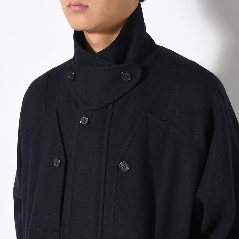 MULTI POCKET BLOUSON Powder Melton -NAVY-