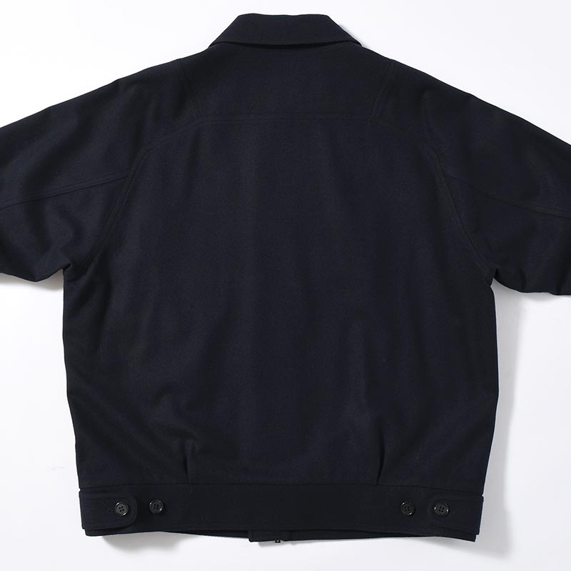 MULTI POCKET BLOUSON Powder Melton -NAVY-