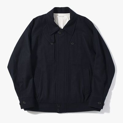 MULTI POCKET BLOUSON Powder Melton -NAVY-