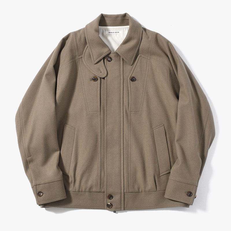 MULTI POCKET BLOUSON Powder Melton -GRAY-