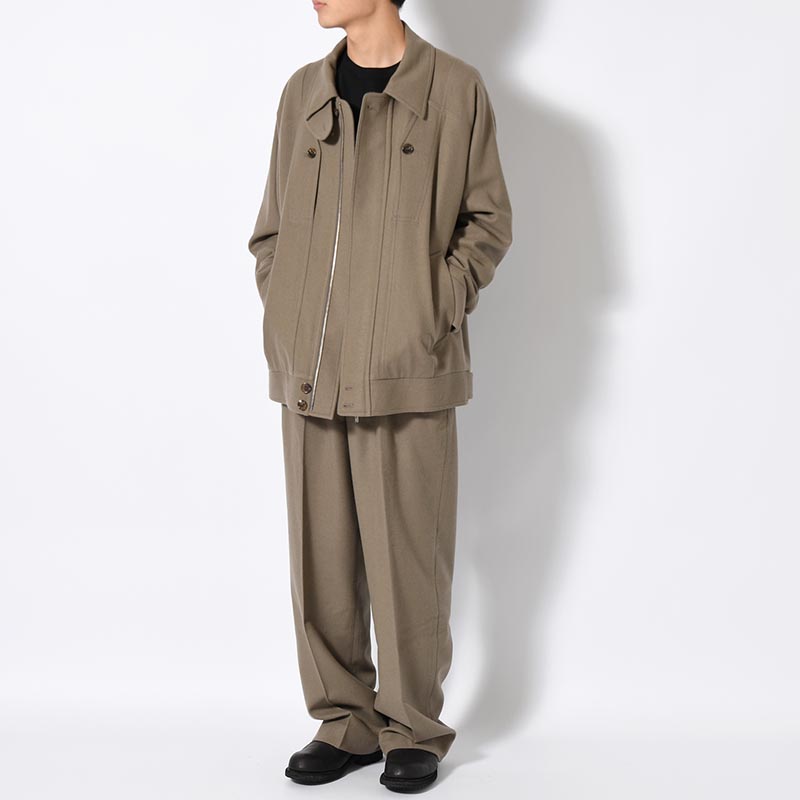 MULTI POCKET BLOUSON Powder Melton -GRAY-