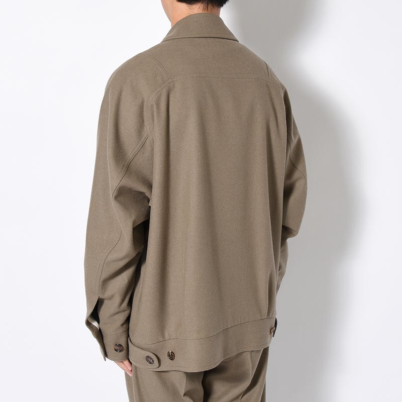 MULTI POCKET BLOUSON Powder Melton -GRAY-