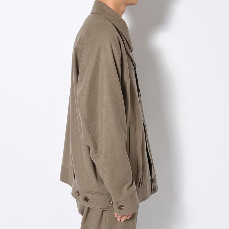 MULTI POCKET BLOUSON Powder Melton -GRAY-