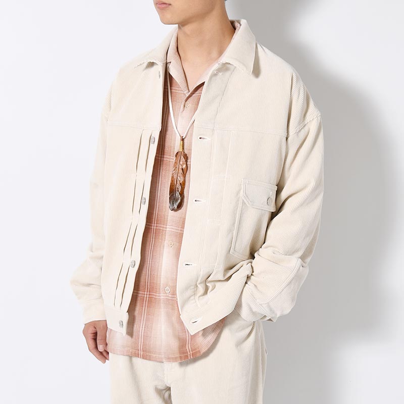 1ST TYPE CORDUROY JACKET -WHITE-