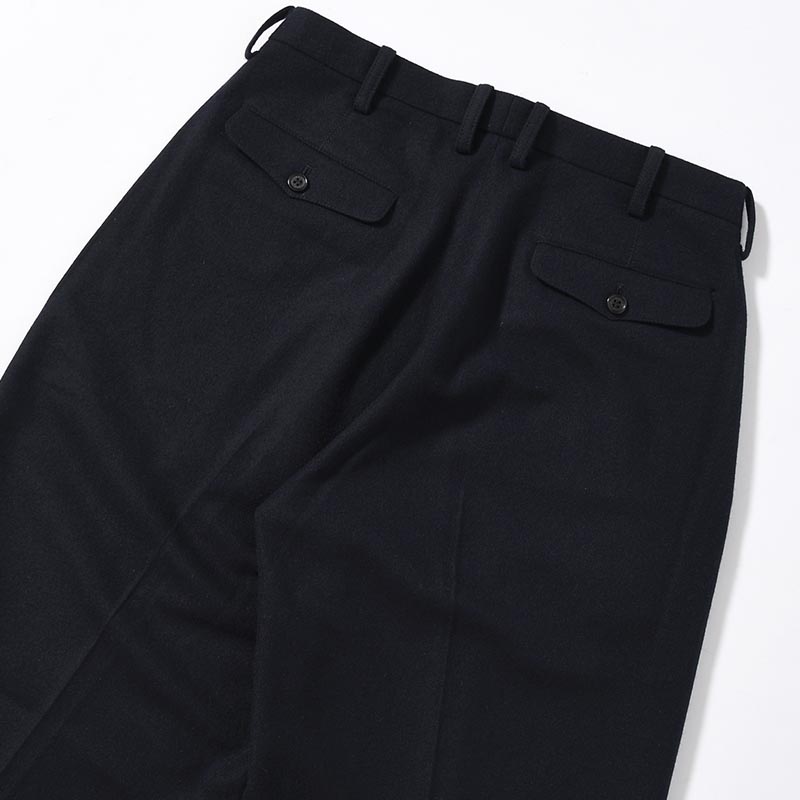 IN TUCK TROUSERS Powder Melton -NAVY-