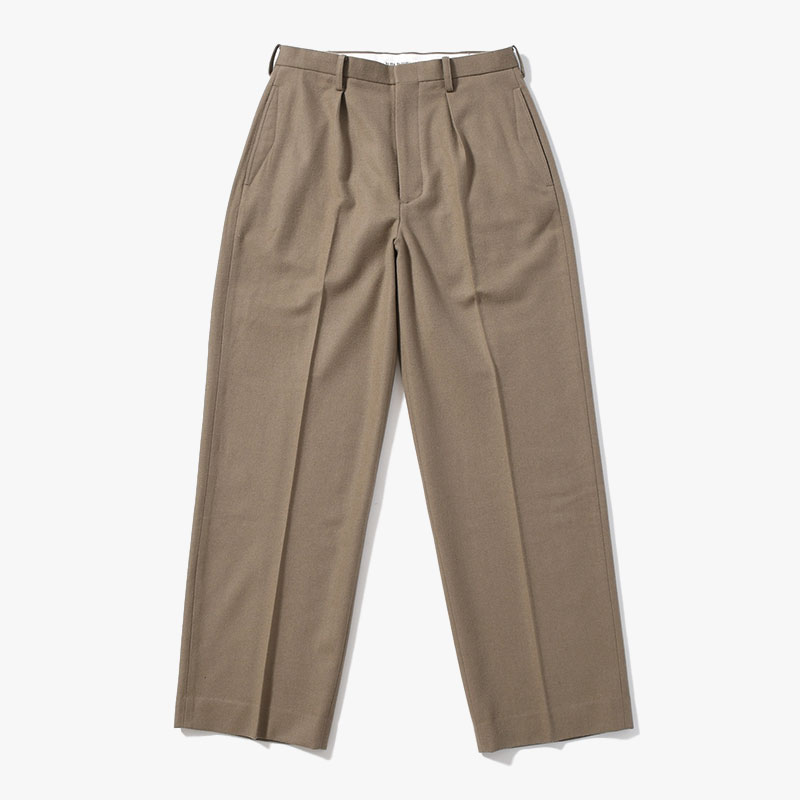 IN TUCK TROUSERS Powder Melton -GRAY-