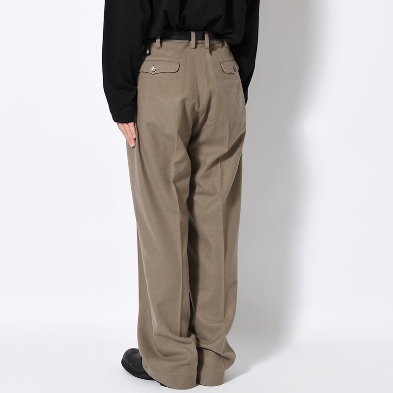 IN TUCK TROUSERS Powder Melton -GRAY-