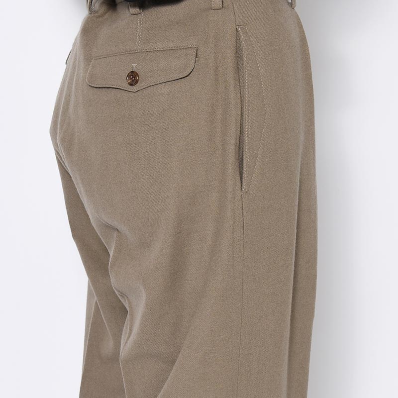 IN TUCK TROUSERS Powder Melton -GRAY-