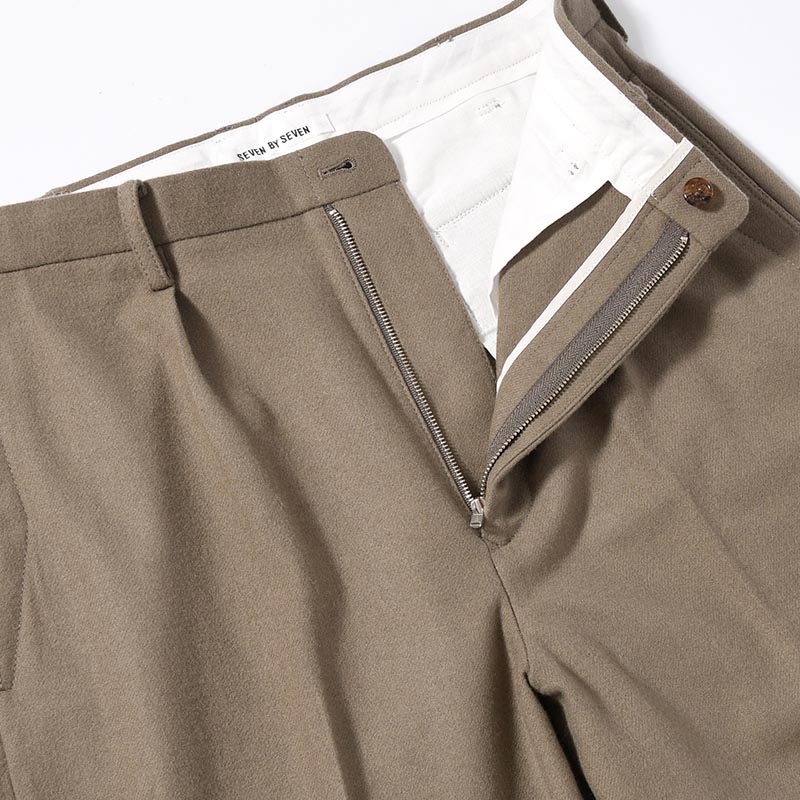 IN TUCK TROUSERS Powder Melton -GRAY-