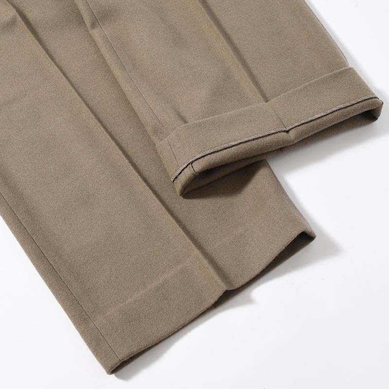 IN TUCK TROUSERS Powder Melton -GRAY-