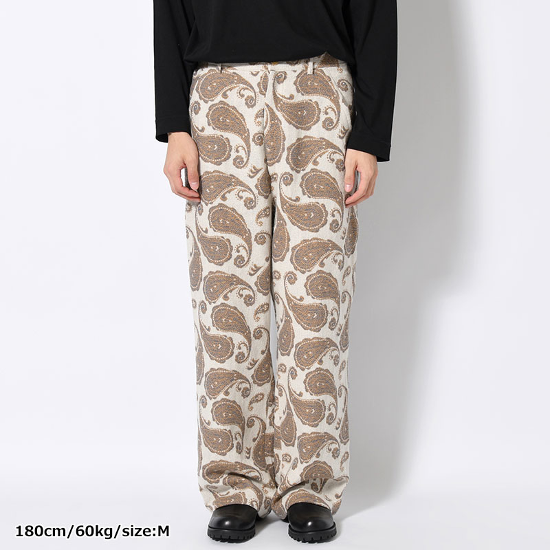 EASY TROUSERS Paisley jacquard -BEIGE-