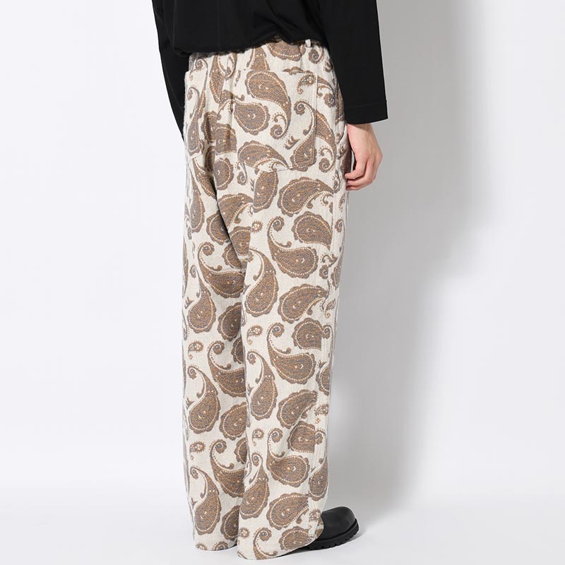 EASY TROUSERS Paisley jacquard -BEIGE-