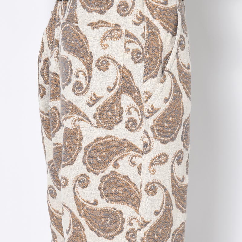 EASY TROUSERS Paisley jacquard -BEIGE-