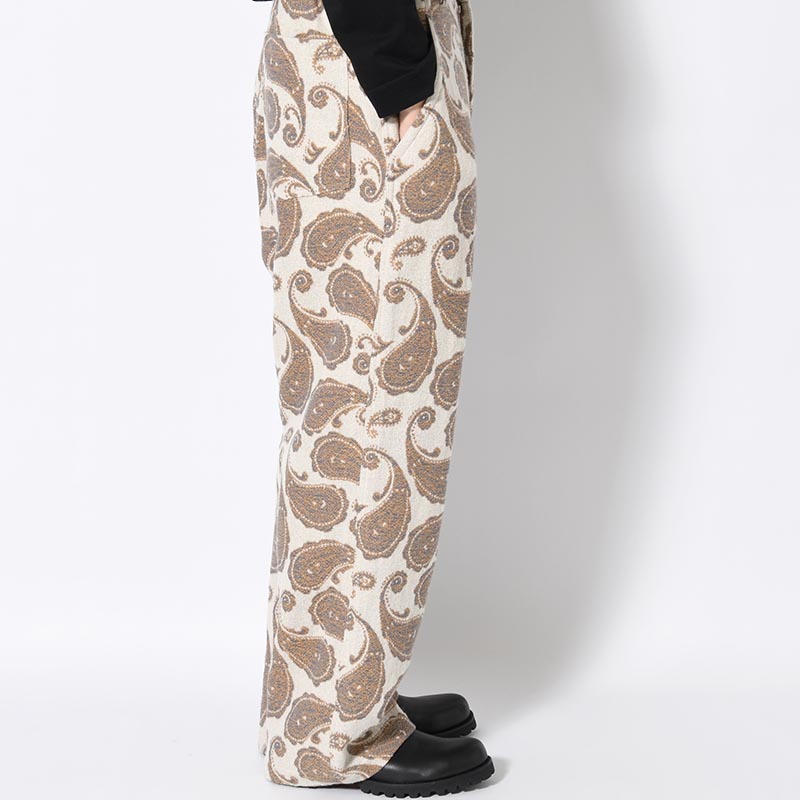 EASY TROUSERS Paisley jacquard -BEIGE-