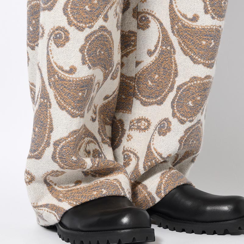 EASY TROUSERS Paisley jacquard -BEIGE-