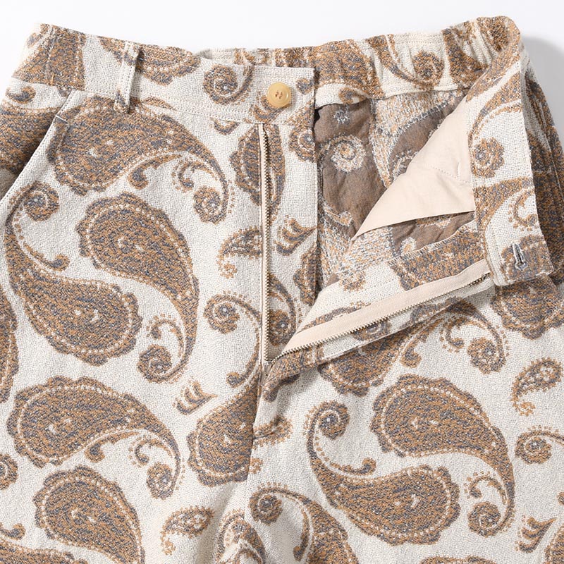 EASY TROUSERS Paisley jacquard -BEIGE-