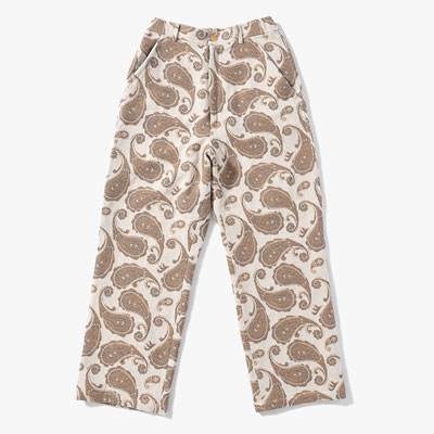 EASY TROUSERS Paisley jacquard -BEIGE-