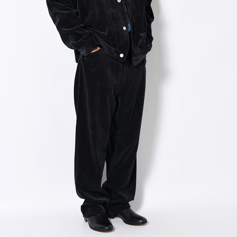 CORDUROY WIDE PANTS -NAVY-