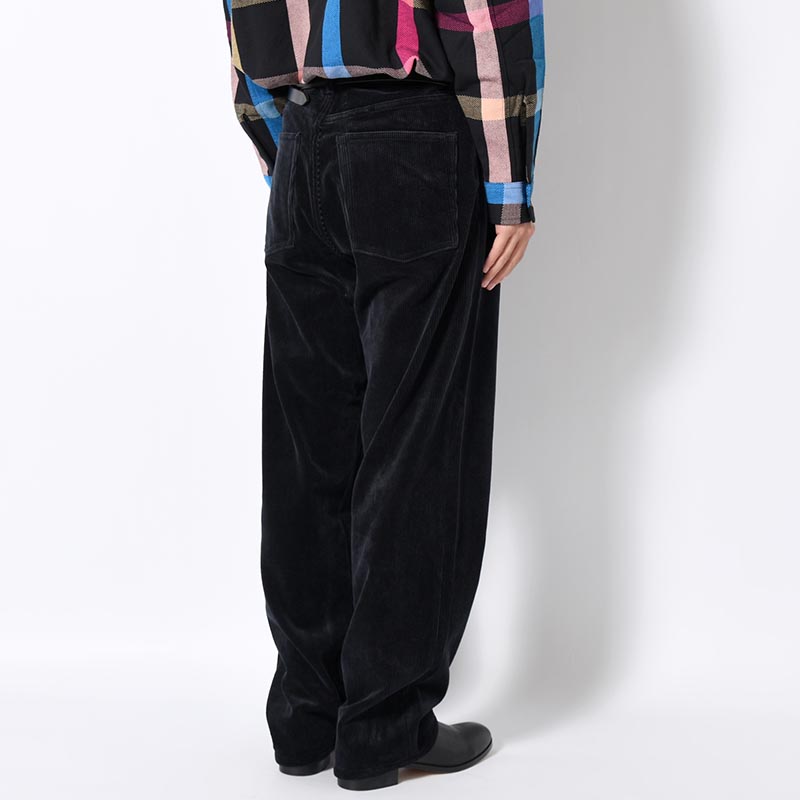 CORDUROY WIDE PANTS -NAVY-