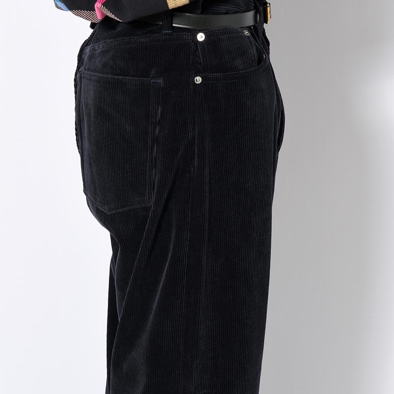 CORDUROY WIDE PANTS -NAVY-