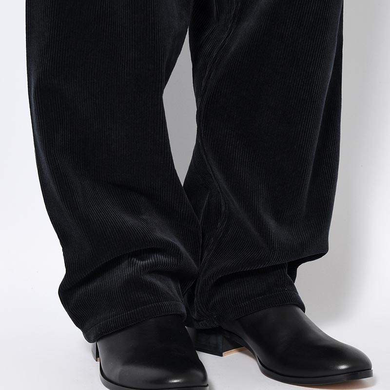 CORDUROY WIDE PANTS -NAVY-