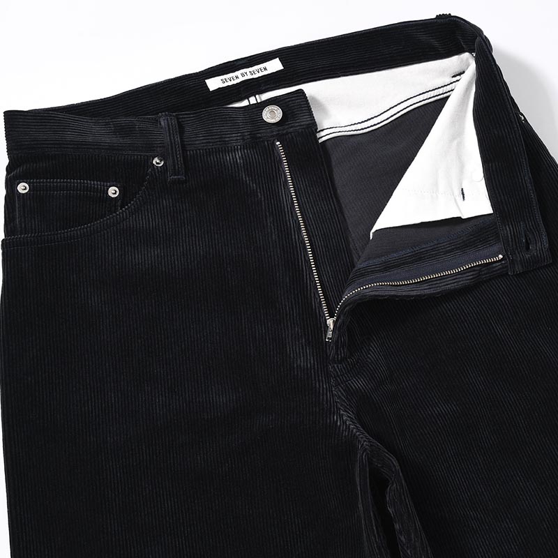 CORDUROY WIDE PANTS -NAVY-