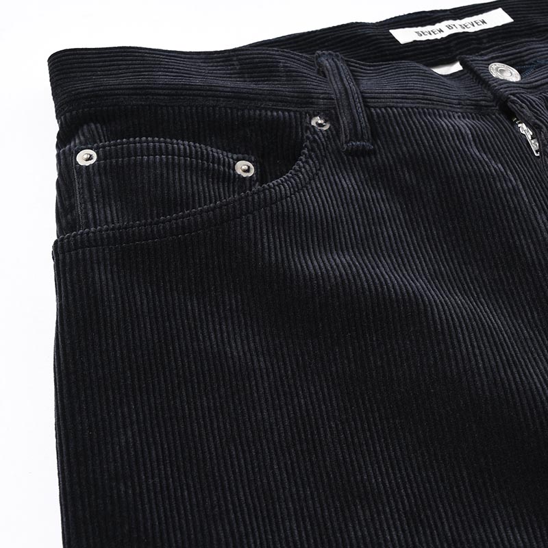 CORDUROY WIDE PANTS -NAVY-