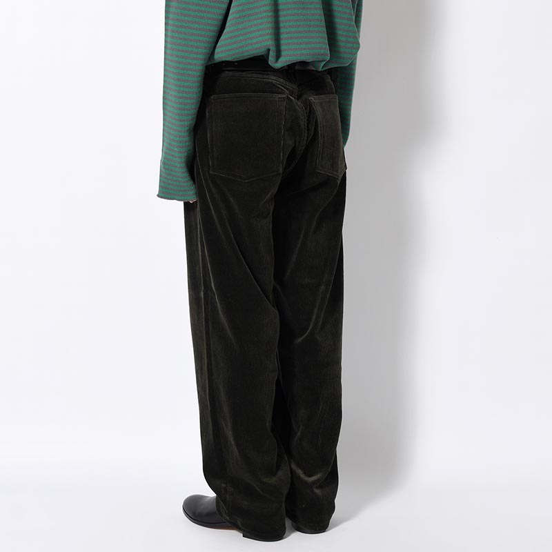 CORDUROY WIDE PANTS -OLIVE-