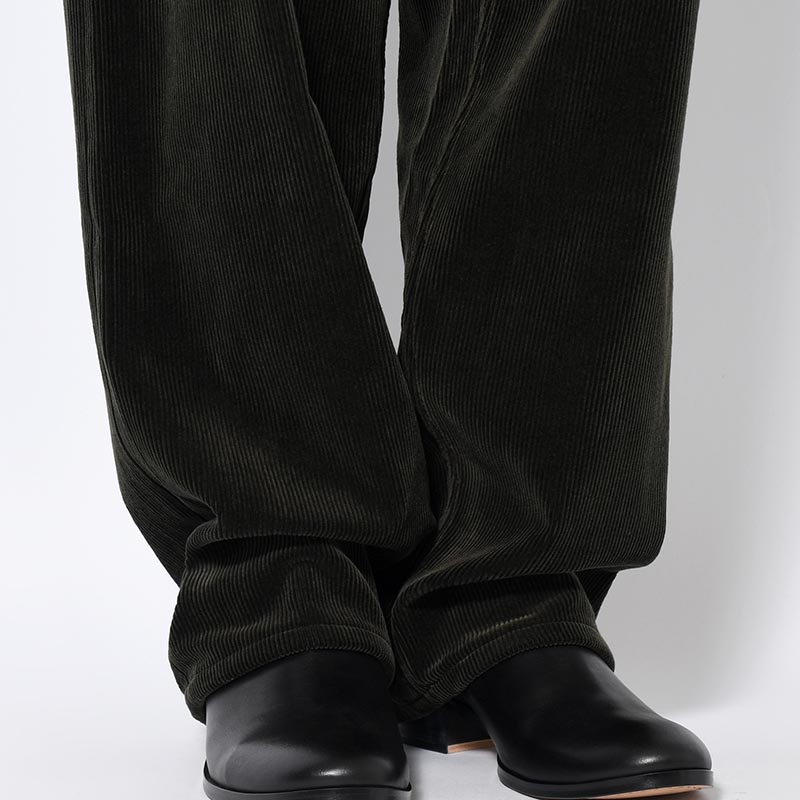 CORDUROY WIDE PANTS -OLIVE-