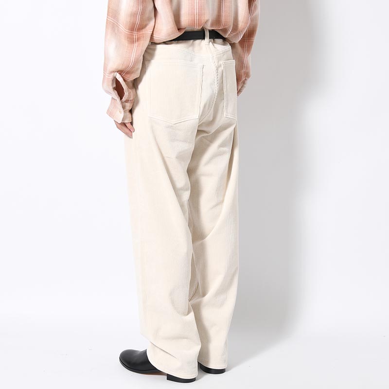 CORDUROY WIDE PANTS -WHITE-