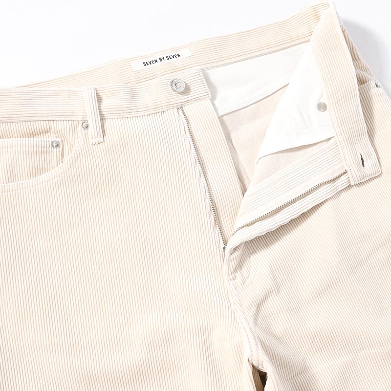 CORDUROY WIDE PANTS -WHITE-