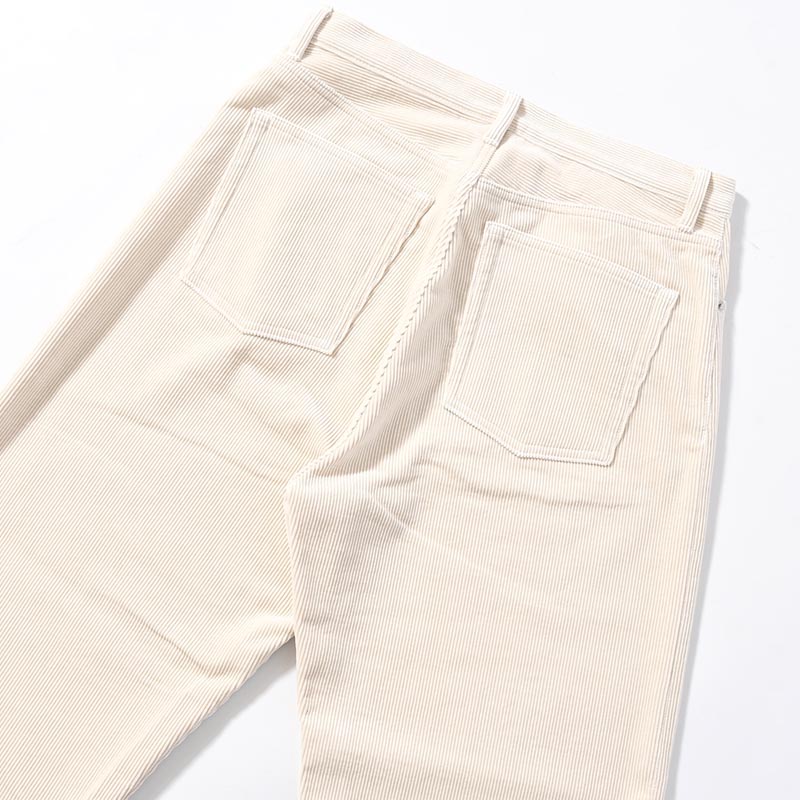 CORDUROY WIDE PANTS -WHITE-