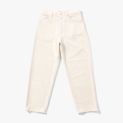 CORDUROY WIDE PANTS -WHITE-