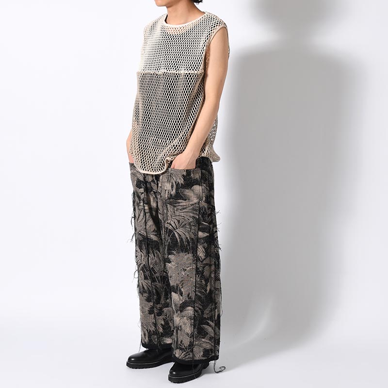 WIDE PANTS -LEAF/BLACK-