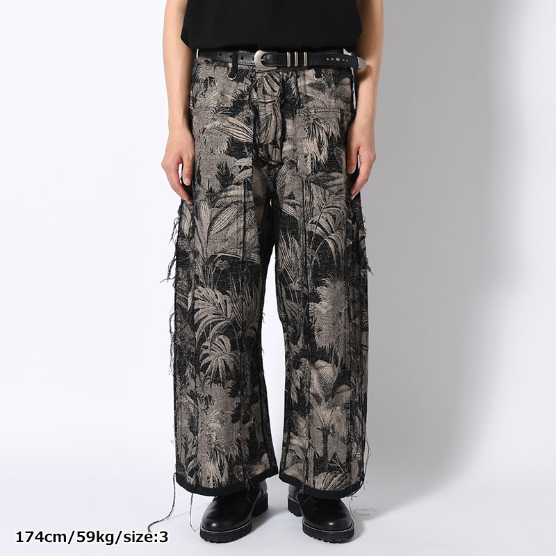 WIDE PANTS -LEAF/BLACK-