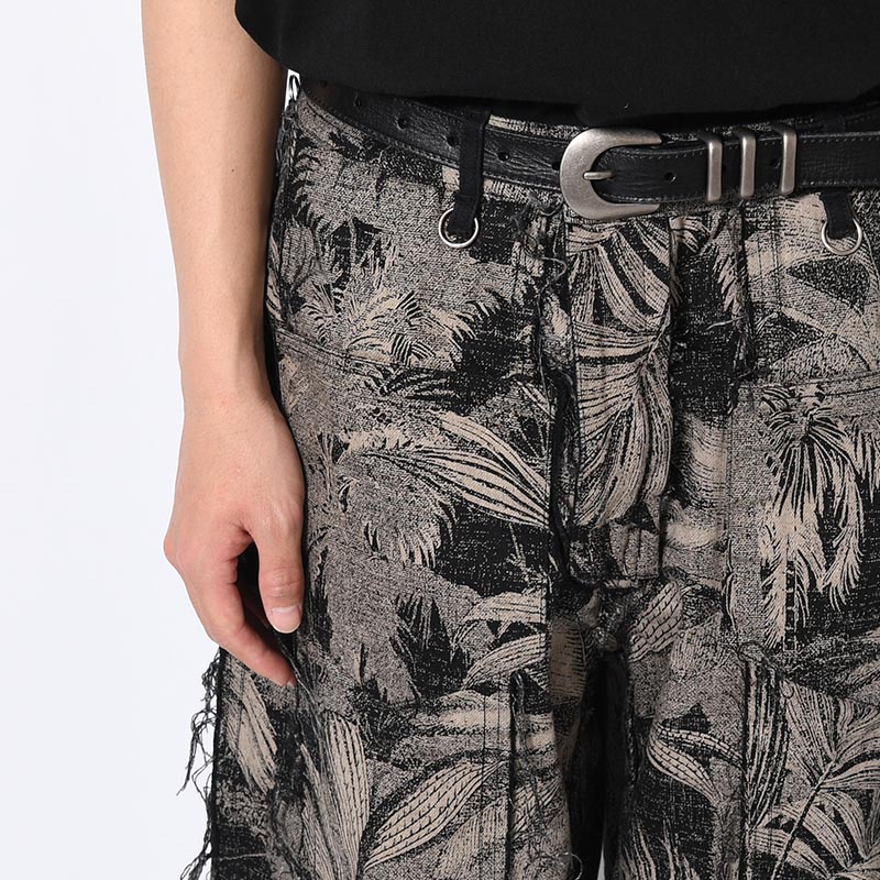 WIDE PANTS -LEAF/BLACK-