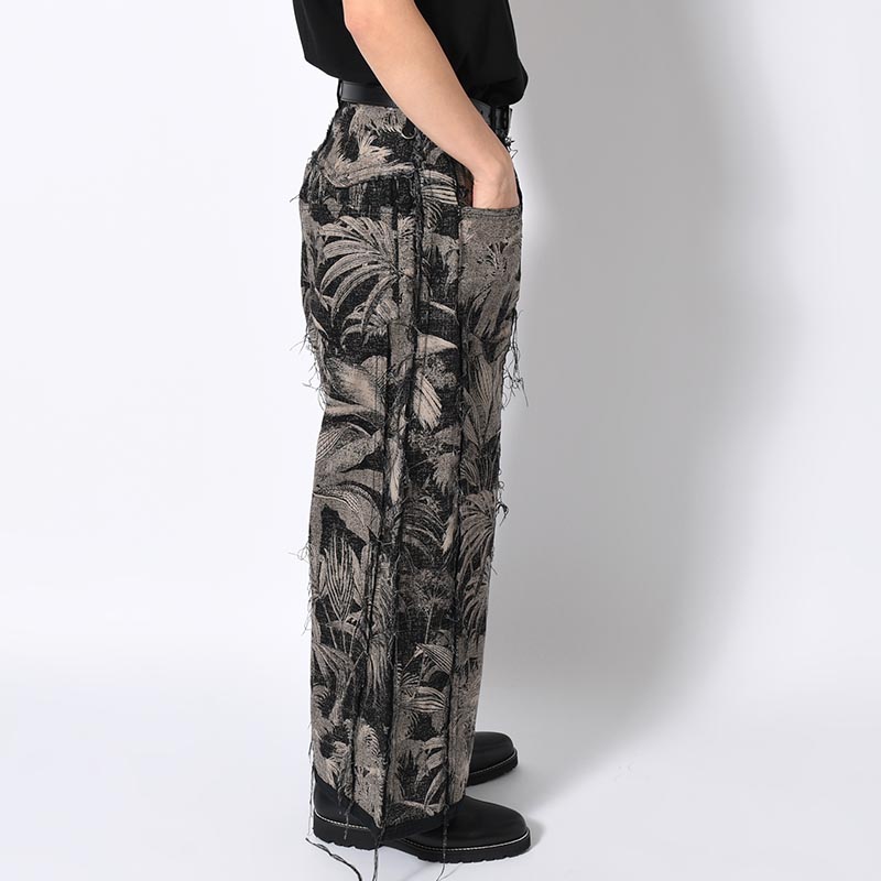 WIDE PANTS -LEAF/BLACK-