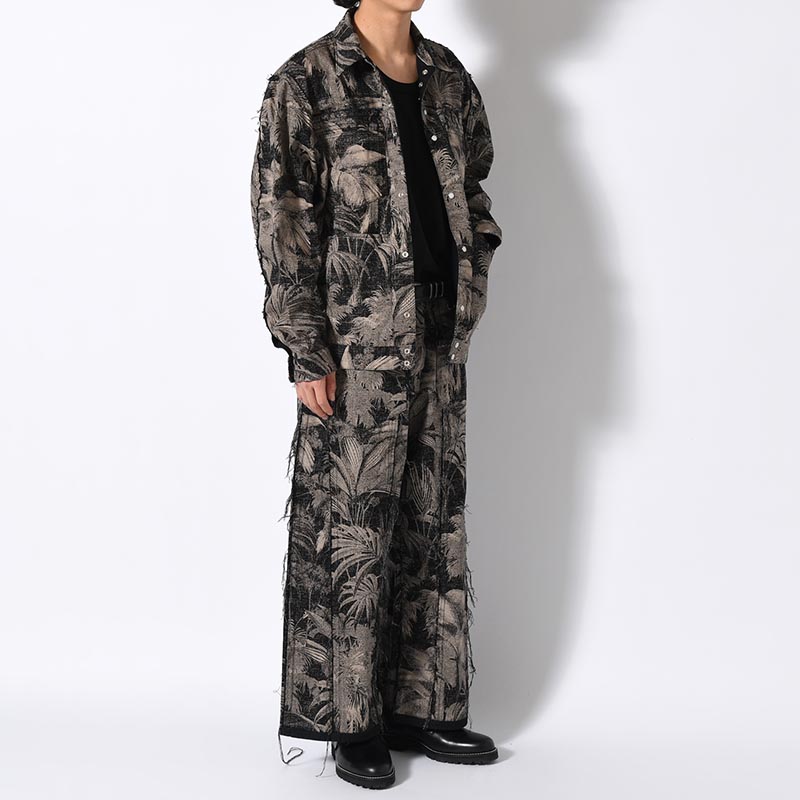 WIDE PANTS -LEAF/BLACK-