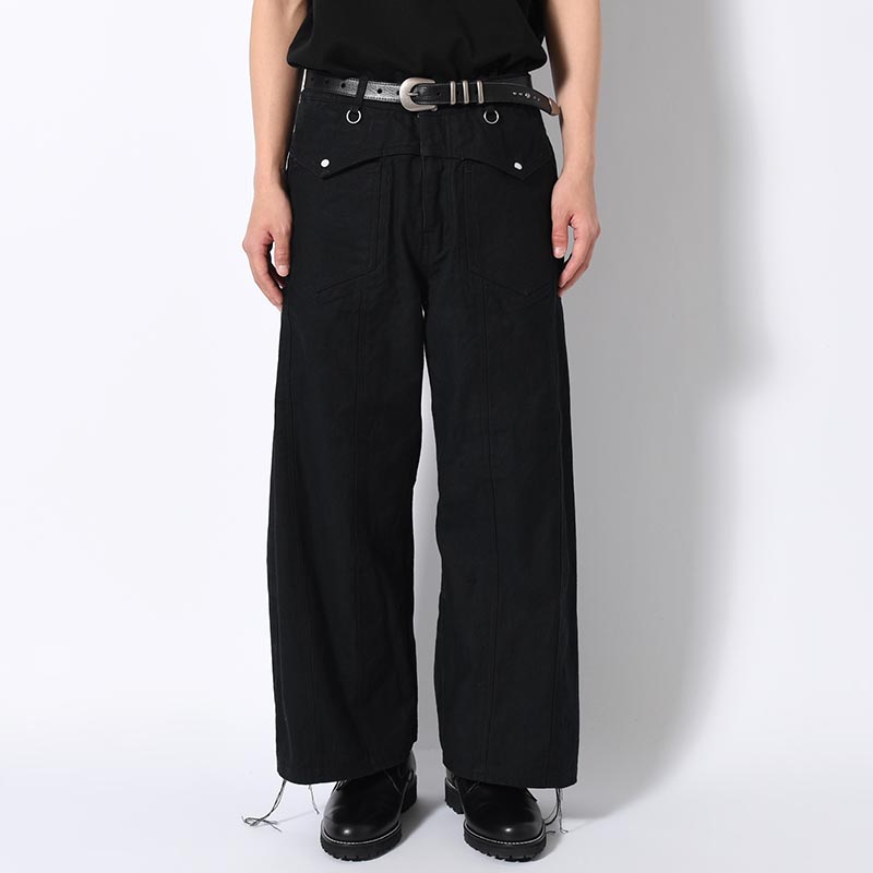 WIDE PANTS -LEAF/BLACK-